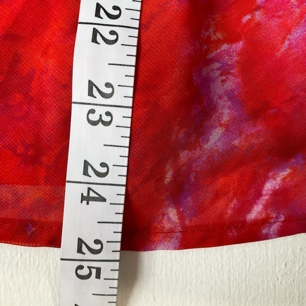 Venezia Jeans Red & Purple Abstract Semi Sheer Long Sleeve Blouse - Picture 7 of 11